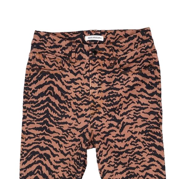 Good American Good Waist Zebra Print Jean Pants - Picture 2 of 11